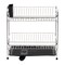 IRIS USA 2-tier Medium-sized Dish Rack with Drain Spout, Dish Rack and Drainer, Black